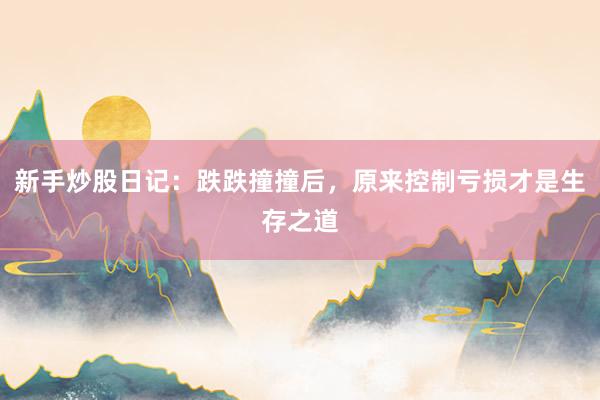 新手炒股日记:跌跌撞撞后,原来控制亏损才是生存之道