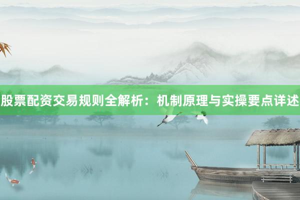 股票配资交易规则全解析：机制原理与实操要点详述
