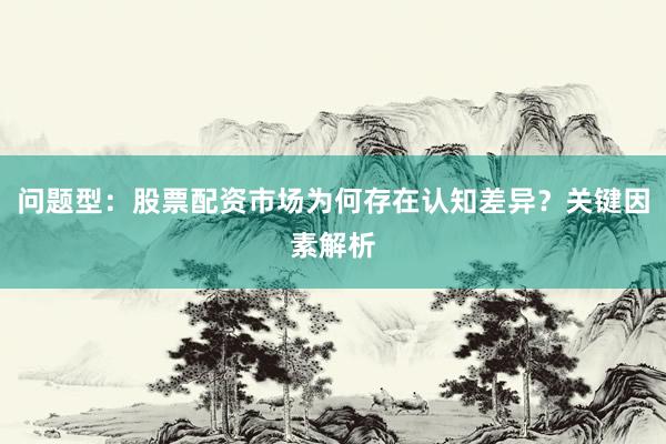 问题型：股票配资市场为何存在认知差异？关键因素解析